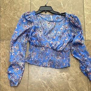 Floral Blue Women's Top